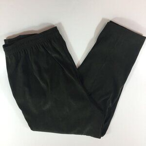 Dressbarn Women Olive Green Slack Pants Work Office Casual Elastic Waist Size 16